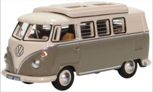 Oxford Diecast 76VWS006 VW T1 Camper Mouse Grey/Pearl White  - 1:76 Scale