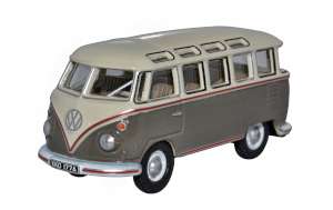 Oxford Diecast 76VWS009 VW T1 Samba Bus Mouse Grey/Pearl White  - 1:76 Scale