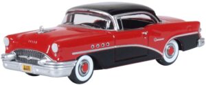 Oxford Diecast 87BC55006 Buick Century Carlsbad Black/Cherokee Red 1955 - 1:87 Scale