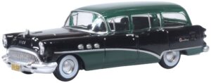 Oxford Diecast 87BCE54002 Buick Century Baffin Green/Carlsbad Black Estate Wagon 1954 - 1:87 Scale
