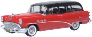 Oxford Diecast 87BCE54004 Buick Century Estate Wagon Matador 1954 Red/Carlsbad Black - 1:87 Scale