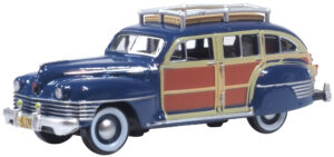 Oxford Diecast 87CB42002 Chrysler T + C Woody Wagon 1942 South Sea Blue - 1:87 Scale