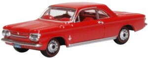 Oxford Diecast 87CH63002 Chevrolet Corvair Coupe 1963 Riverside Red  - 1:87 Scale