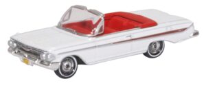 Oxford Diecast 87CI61003 Chevrolet Impala 1961 White/Roman Red  - 1:87 Scale