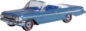 Oxford Diecast 87CI61006 Chevrolet Impala 1961 Jewel Blue/White  - 1:87 Scale