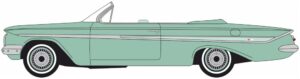 Oxford Diecast 87CI61007 Chevrolet Impala Convertible Arbor Green 1961 - 1:87 Scale