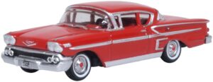 Oxford Diecast 87CIS58003 Chevrolet Impala Sports Coupe Rio Red 1958  - 1:87 Scale