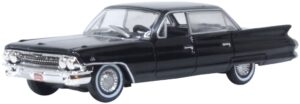 Oxford Diecast 87CSD61004 Cadillac Sedan De Ville 1961 Ebony  - 1:87 Scale
