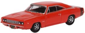 Oxford Diecast 87DC68001 Dodge Charger 1968 Bright Red  - 1:87 Scale