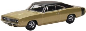 Oxford Diecast 87DC68002 Dodge Charger 1968 Gold/Black  - 1:87 Scale