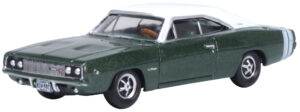 Oxford Diecast 87DC68005 Dodge Charger Racing Green/White 1968  - 1:87 Scale