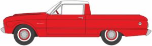 Oxford Diecast 87FA60001 Ford Falcon Ranchero Monte Carlo Red/ Corinthian White 1960 - 1:87 Scale
