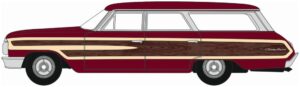 Oxford Diecast 87FC64003 Ford Country Station Wagon Squire Vintage Burgundy 1964 - 1:87 Scale