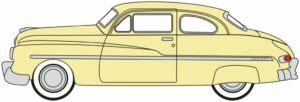 Oxford Diecast 87ME49011 Mercury 8 Coupe Calabash Yellow 1949  - 1:87 Scale
