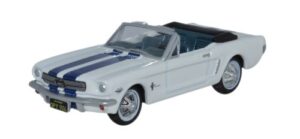 Oxford Diecast 87MU65003 Ford Mustang Conv 1965 - White/Blue  - 1:87 Scale