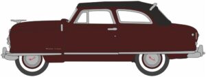 Oxford Diecast 87NR50003 Nash Rambler Custom Landau Convertible (Closed) Sunset Maroon 1950 - 1:87 Scale