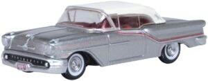 Oxford Diecast 87OC57003 Oldsmobile 88 Convertible Gray/Red/White Closed Juneau Gray/Accent Red/White 1957 - 1:87 Scale