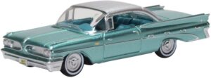 Oxford Diecast 87PB59003 Pontiac Bonneville Coupe 1959 Seaspray Gre  - 1:87 Scale