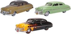 Oxford Diecast 87SET002 3 Piece 1949 Mercury Set 70th Anniversary  - 1:87 Scale