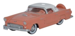 Oxford Diecast 87TH56001 Ford Thunderbird 1956 Sunset Coral & Colon  - 1:87 Scale