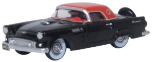 Oxford Diecast 87TH56008 Ford Thunderbird Raven Black/Fiesta Red 1956 - 1:87 Scale