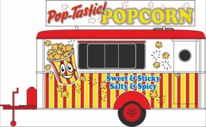 Oxford Diecast 87TR016 Popcorn Mobile Trailer  - 1:87 Scale