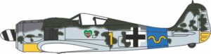 Oxford Diecast AC090S Focke Wulf 190A 15/JG 54 -Hauptmann Rudolf No Swastika On Tail - 1:72 Scale
