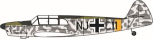 Oxford Diecast AC107S Duxford Messerschmitt Bf108 No Swastika  - 1:72 Scale