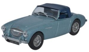 Oxford Diecast AH1001 Austin-Healey 100 BN1 [Hood] Healey Blue  - 1:43 Scale