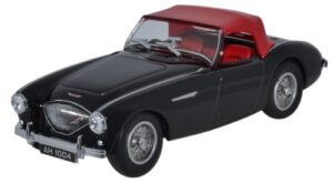 Oxford Diecast AH1004 Austin Healey 100 BN1 Clsd - Black/Red  - 1:43 Scale