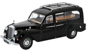 Oxford Diecast APH001 Austin Sheerline Hearse - Black  - 1:43 Scale