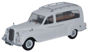 Oxford Diecast APH002 Austin Hearse - White  - 1:43 Scale