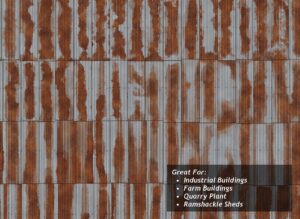 Scale Model Scenery  TX012 - OO/HO Rusty Corrugated Iron Texture Paper (x5)