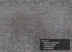 Scale Model Scenery  TX014 - OO/HO Weathered Slate Roofing Texture Paper (x5)