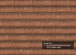 Scale Model Scenery  TX258 - OO/HO English Bond Weathered Red Brick Platform Wall Wraps