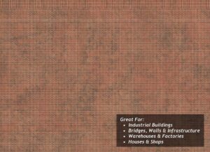 Scale Model Scenery  TX263 - OO/HO English Bond Dirty Red Brick Texture Paper (x5)