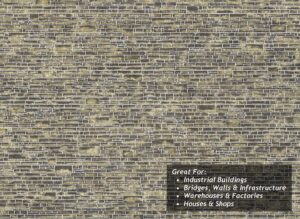Scale Model Scenery  TX268 - OO/HO Yorkshire Stone Texture Paper (x5)