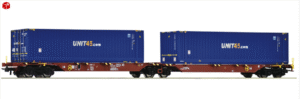 Roco RC76634 - Double container carrier wagon, GYSEV CARGO HO Scale