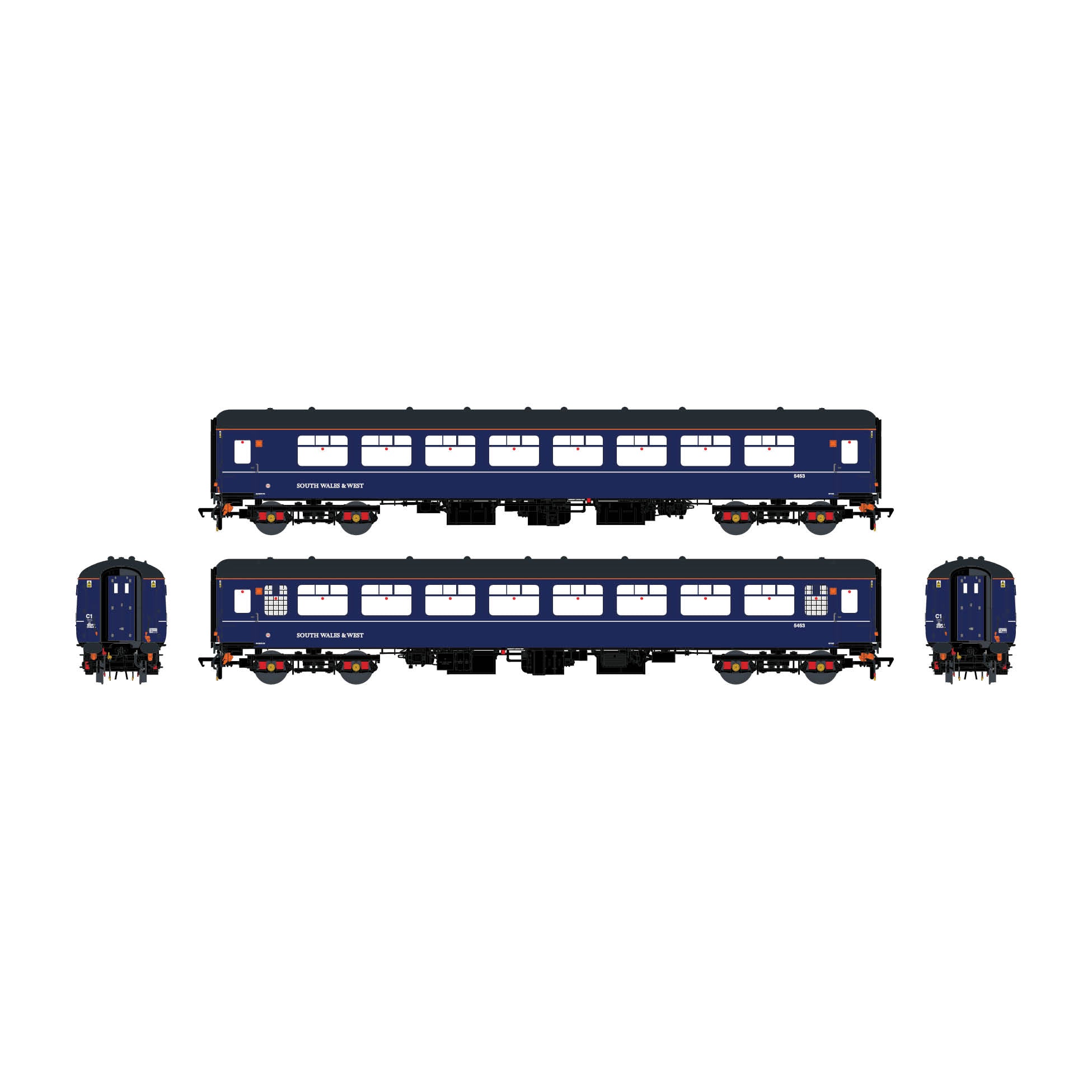 Accurascale ACC2912 - BR Mk.2b TSO 5453 South Wales & West blue - OO gauge