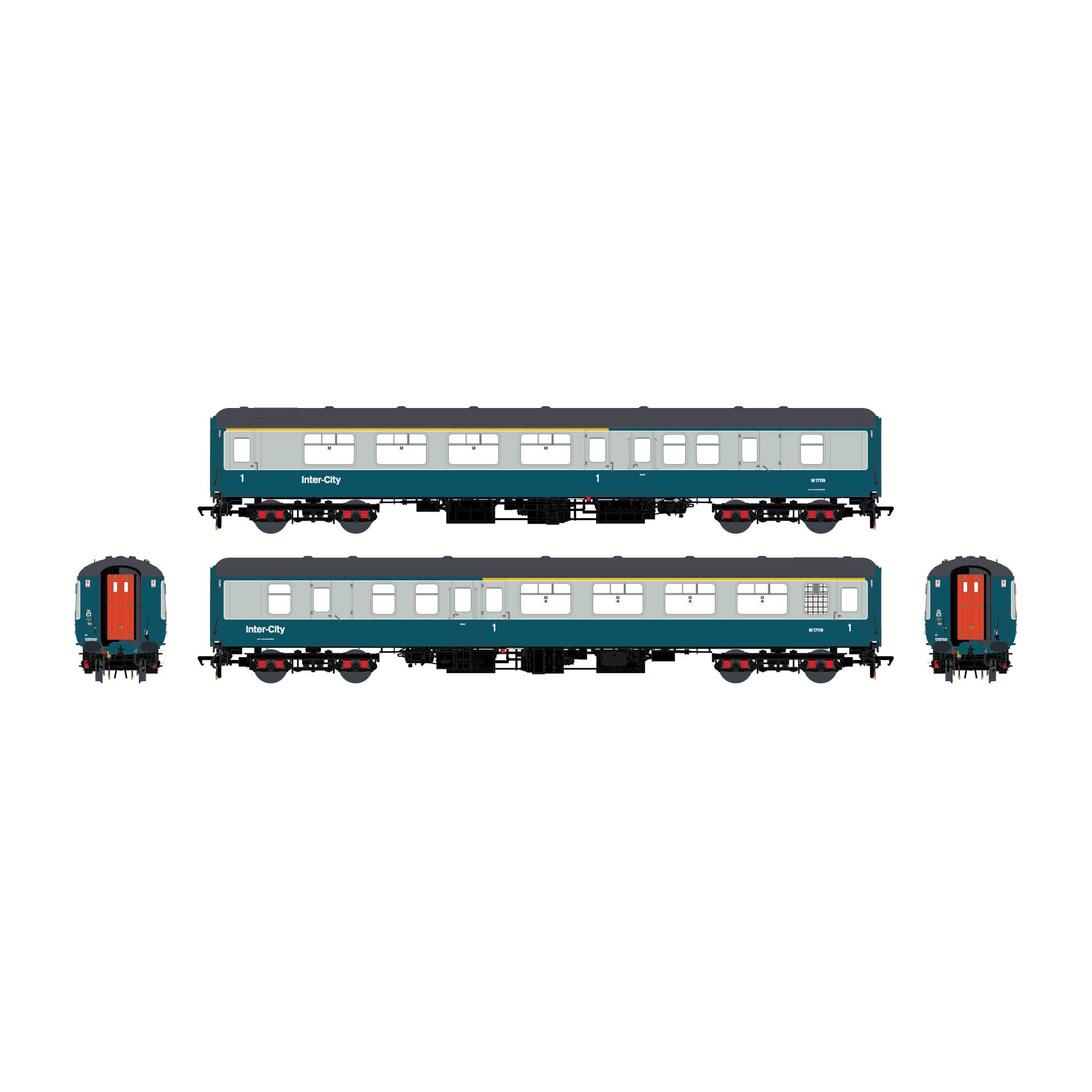 Accurascale ACC2924 - BR Mk.2c (large toilet window) BFK M17119 Blue/Grey w/InterCity - OO gauge