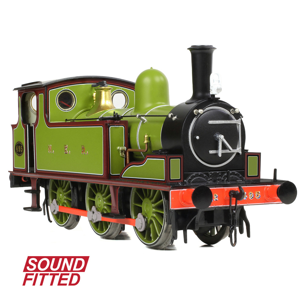 Branchline 31-065SF NER E Tank 495 NER Lined Green & Maroon SOUND FITTED - OO Gauge