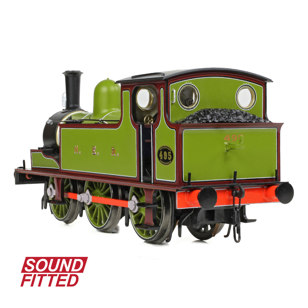Branchline 31-065SF NER E Tank 495 NER Lined Green & Maroon SOUND FITTED - OO Gauge