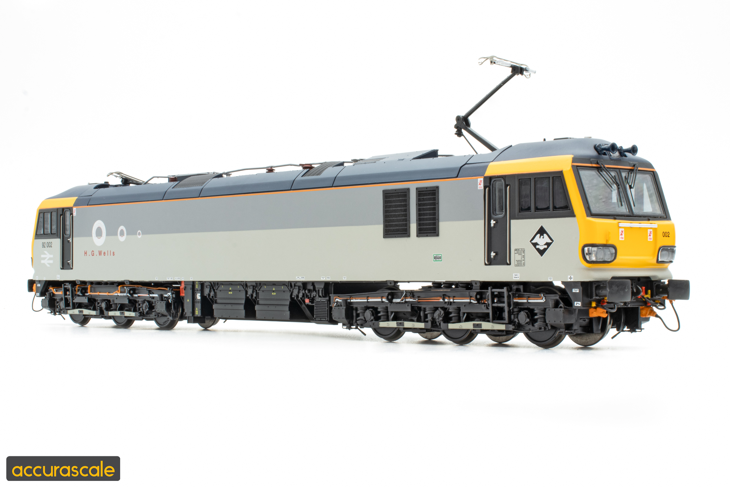 Accurascale ACC3285-SND, BR Class 92 - Railfreight Grey Livery - 92002 'H. G. Wells' - OO Gauge DCC SOUND