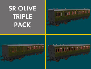 Rapido 978213 SR Olive 'Evolution' Non-Corridor Carriage Pack - OO Gauge