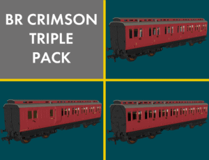 Rapido 978225 BR Crimson 'Evolution' Non-Corridor Carriage Pack - OO Gauge
