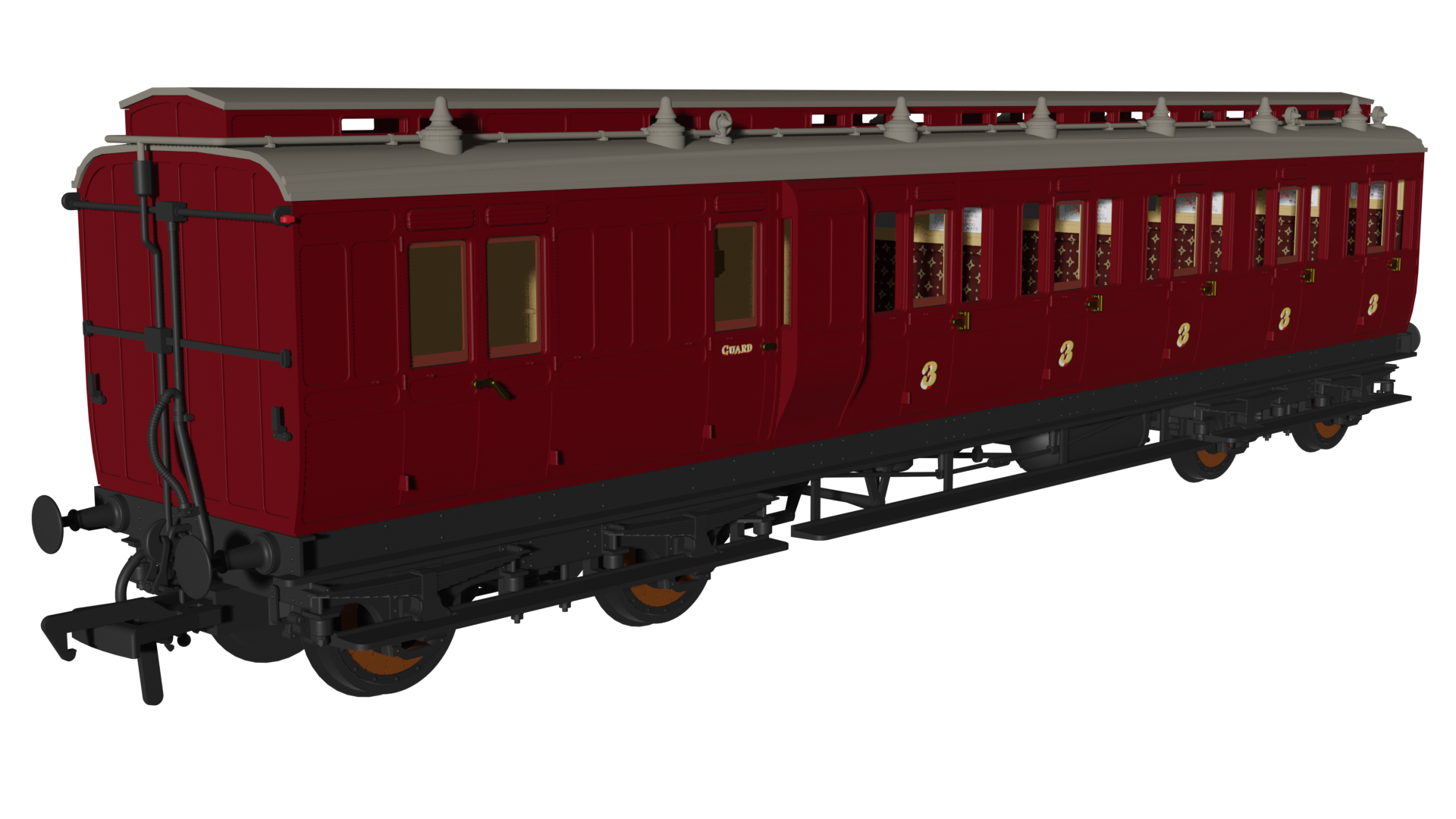 Rapido 978243 Generic Crimson 'Evolution' Non-Corridor Carriage Brake Third - OO Gauge