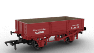 Rapido 925010 GWR 4 PLANK OPEN WAGON GWR Red (RHS GWR Lettering) - OO Gauge