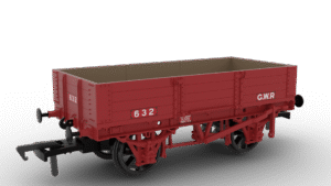Rapido 925012 GWR 4 PLANK OPEN WAGON GWR Red (number plates) - OO Gauge