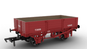 Rapido 925013 GWR 4 PLANK OPEN WAGON GWR Red (number plates) - OO Gauge