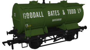Rapido 981012 Ammonium Nitrate / Chemical Tank Wagon - Goodall, Bates & Todd No.13 - OO Gauge
